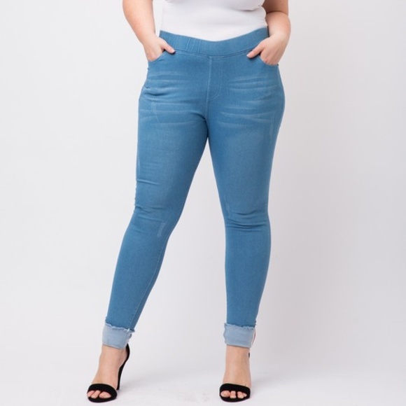 ➕ Medium Wash Jeggings - Picture 1 of 5